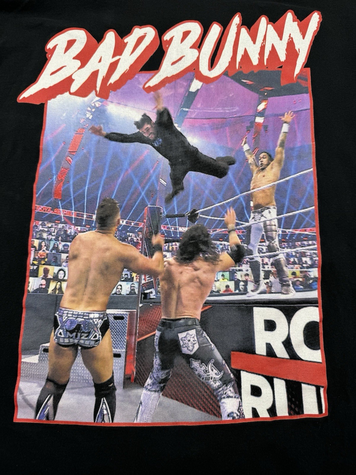 Men’s Sz Medium Bad Bunny Royal Rumble Official Merch WWE Special Edition Shirt gallery