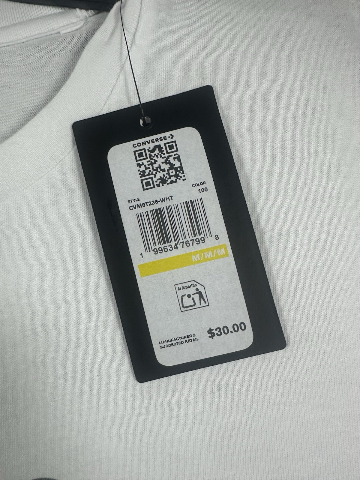 Converse Men’s Tee MEDIUM White Loose Fit Short Sleeves T-Shirt 100% Cotton NWT gallery