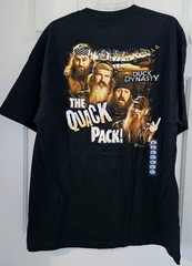 Duck Dynasty Quack Pack TShirt ~Si Jase Willie Phil Robertson ~ Black ~ Mens XL