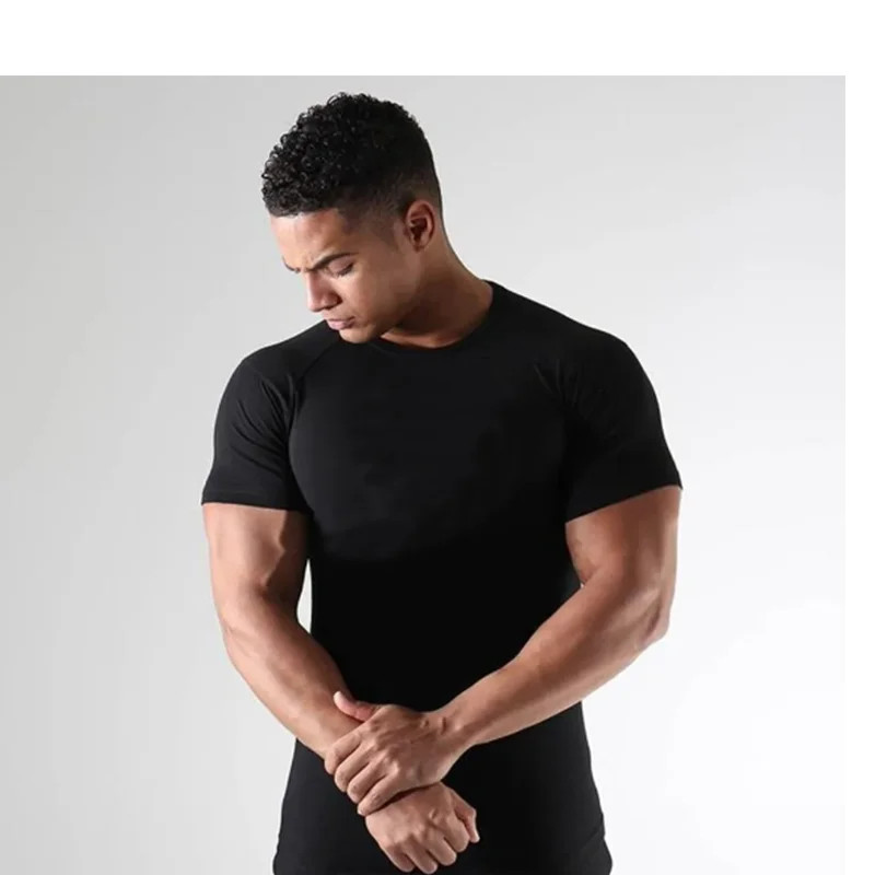 Men Running Compression T-shirt Short Sleeve Sport Tees Gym Fitness Sweatshirt M gallery