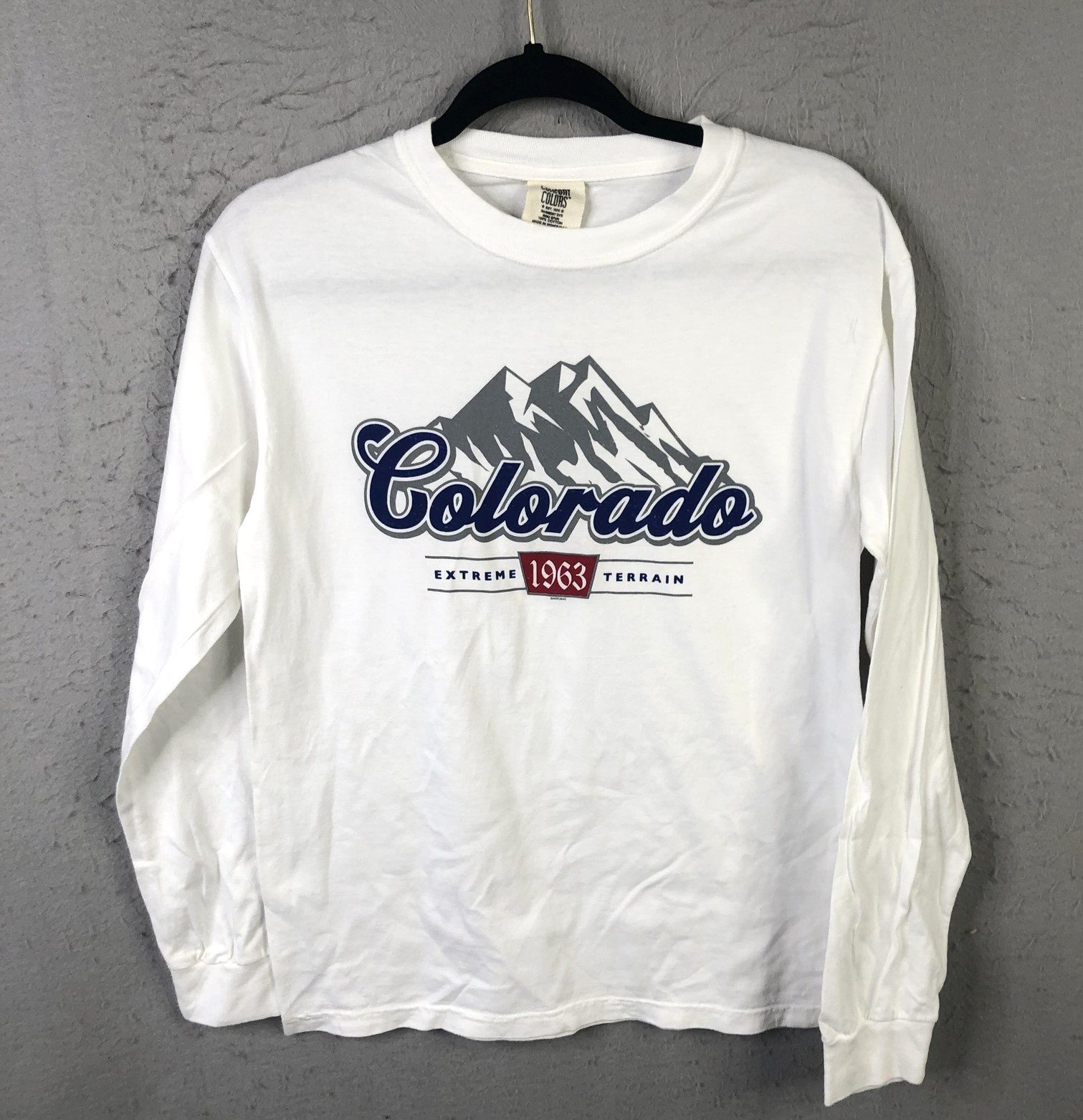 Colorado Shirt Mens Small White Long Sleeve Extreme Terrain 1963 Hike Casual