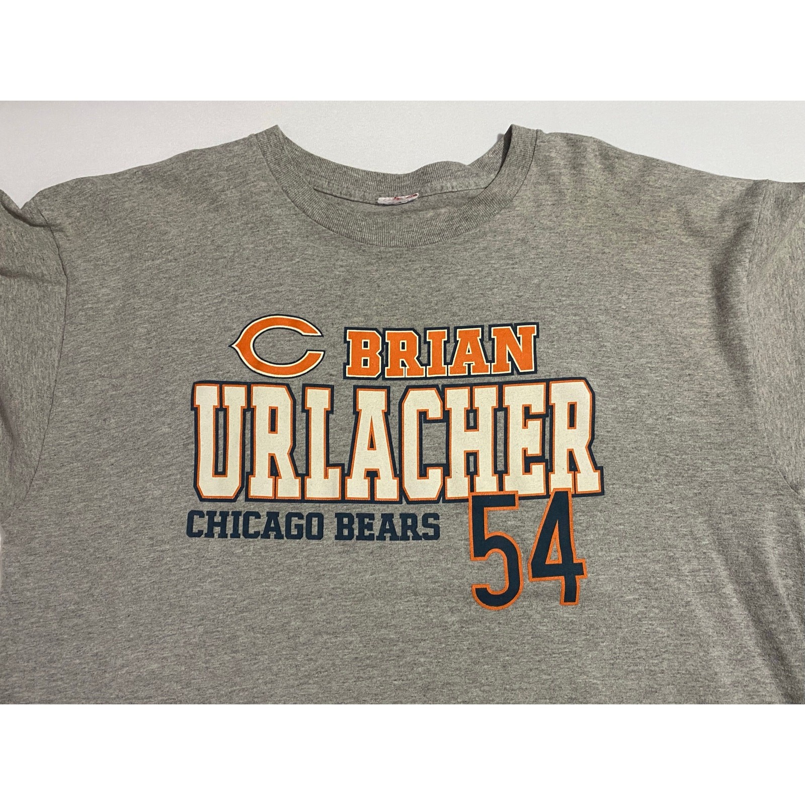 Chicago Bears Brian Urlacher #54 Jersey Style Tee | Men's XL | Gray gallery