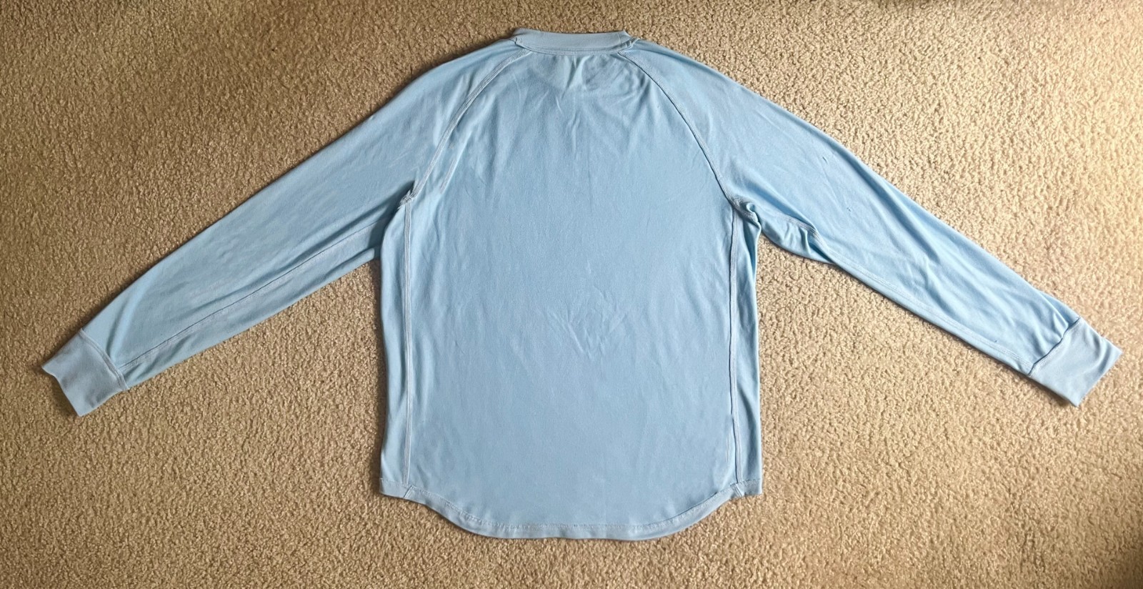 Unbranded Classic Polyester Active Thermal Long Sleeve Baby Blue Tee Mens Small gallery