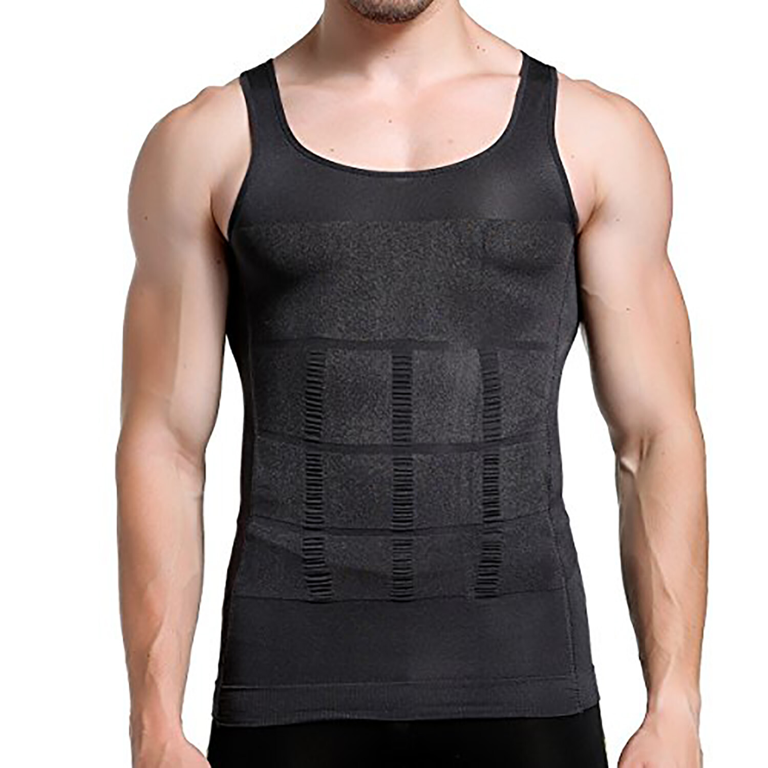 Men's Slimming Body Shaper Gynecomastia Compression Tank Top Workout Shirt Vest gallery