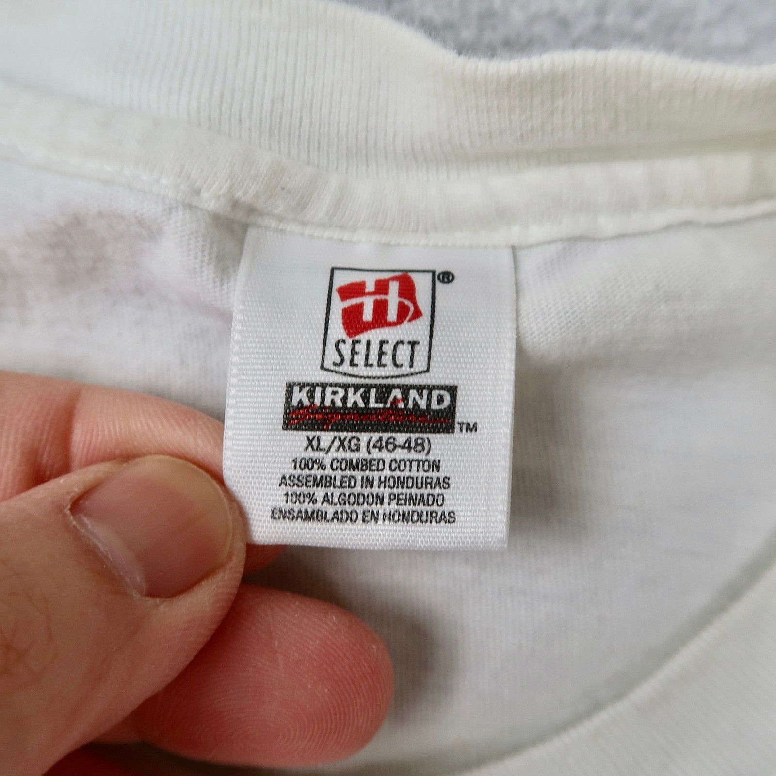 Vintage Kirkland Signature Select Mens XL White Combed Cotton Crew Neck T-Shirt gallery