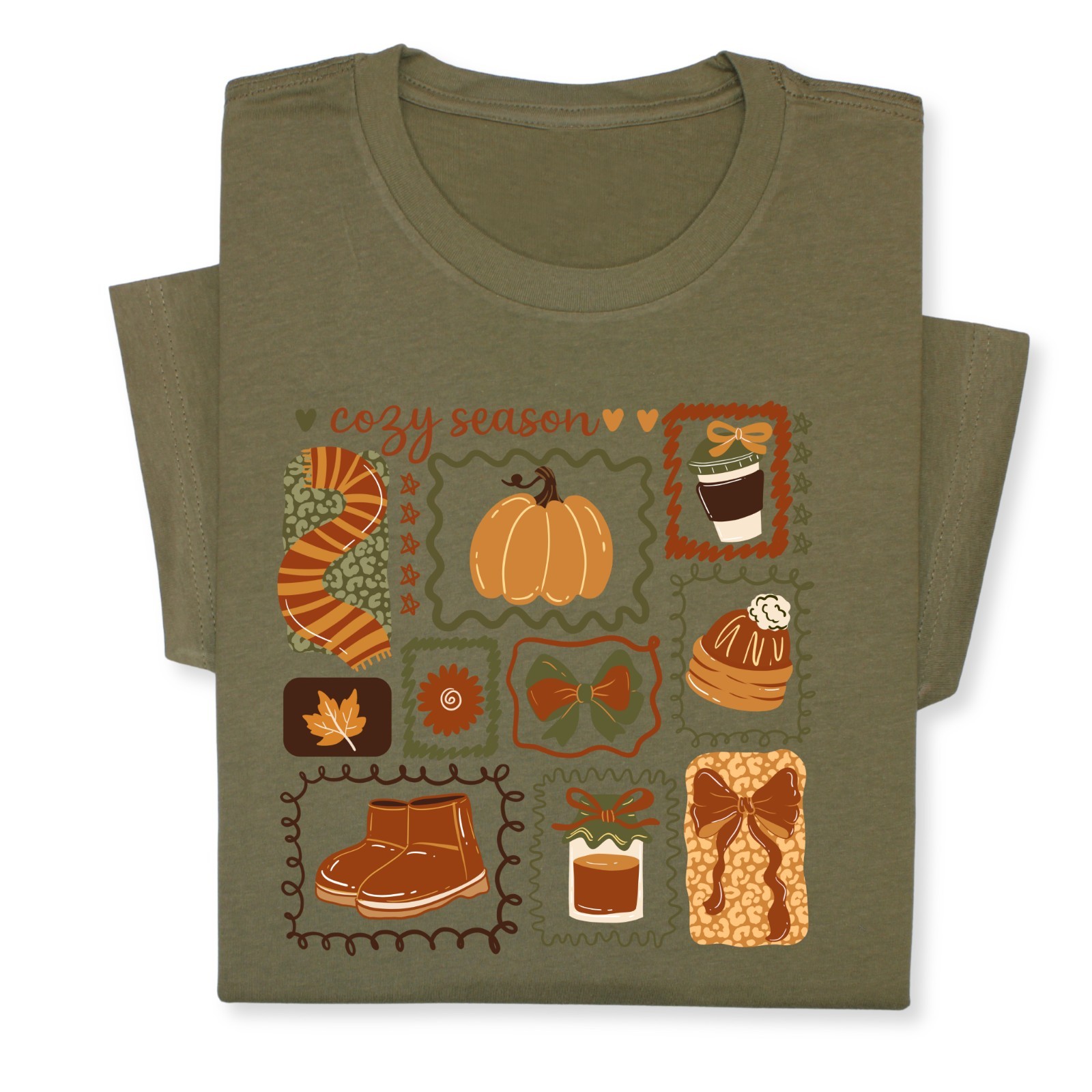 Cozy Season Fall T-Shirt, Autumn Coffee Pumpkin Graphic Tee Gift gallery