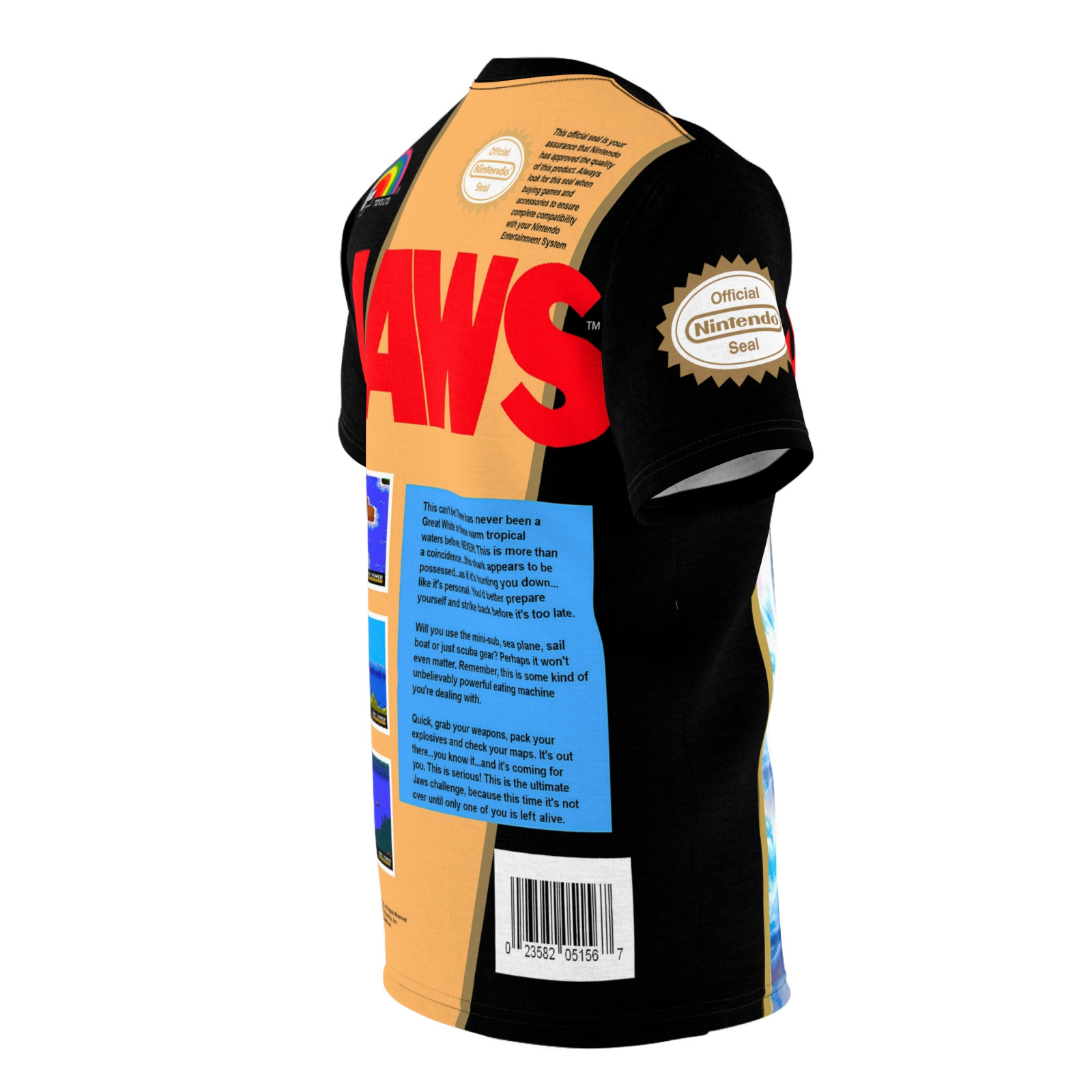 JAWS 1987 NES Retro Vintage Nintendo Video Game Cover T-Shirt gallery