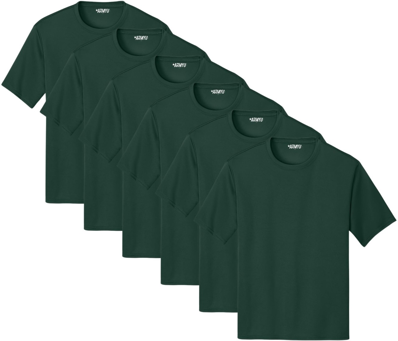 Solid Performance Military T-Shirts 100% Polyester Moisture Wicking Tee, 6-Pack gallery