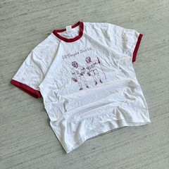 2000s Dirtbags & Dorks Ringer Tee Size Large Port & Company T-Shirt Red White