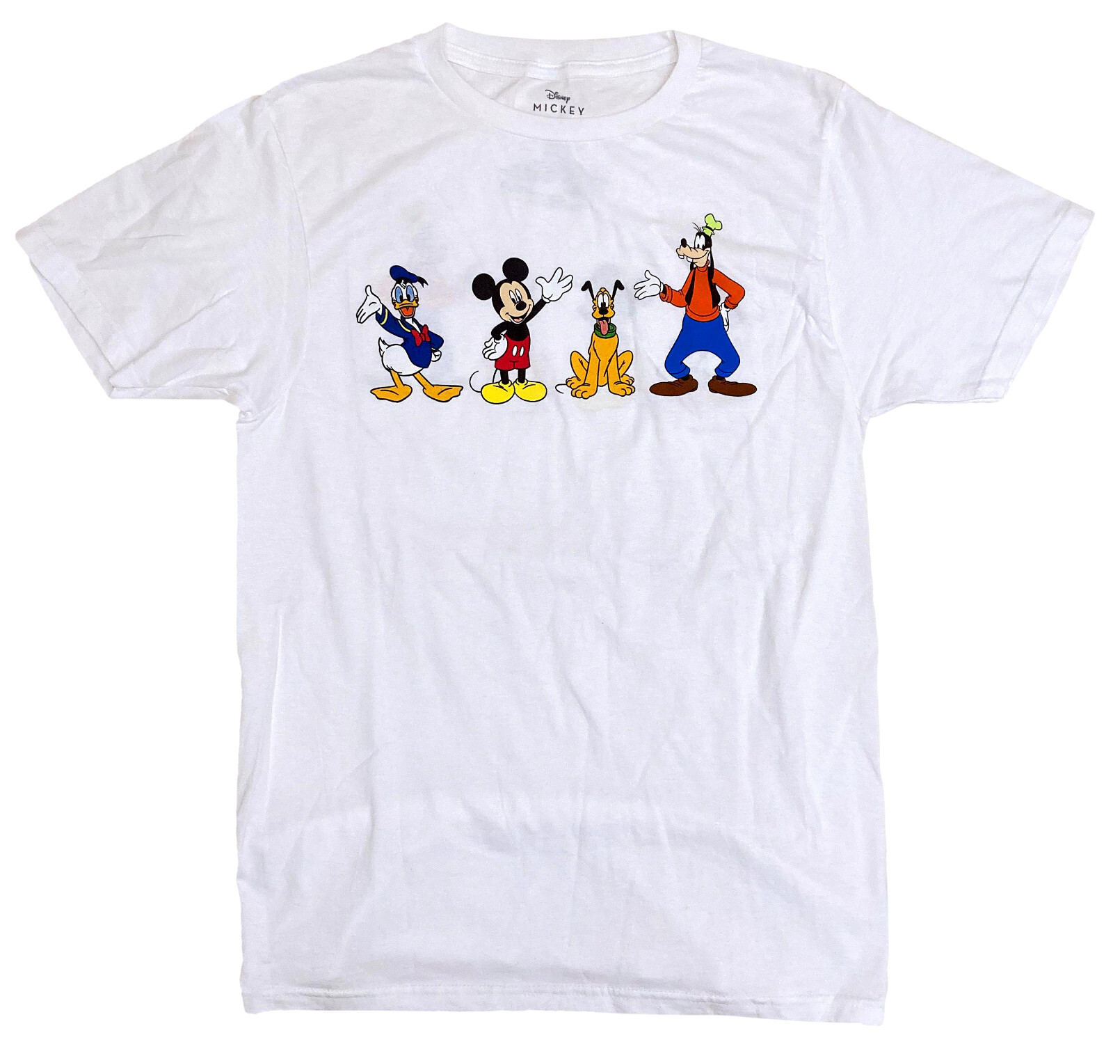 Disney Mickey Mouse and Friends Goofy Donald Pluto Men's White T-Shirt gallery