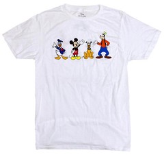 Disney Mickey Mouse and Friends Goofy Donald Pluto Men’s White T-Shirt