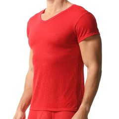 Sexy Ultra-thin Men’s Undershirts Casual Short Sleeve Basic Daily T-shirts Tops
