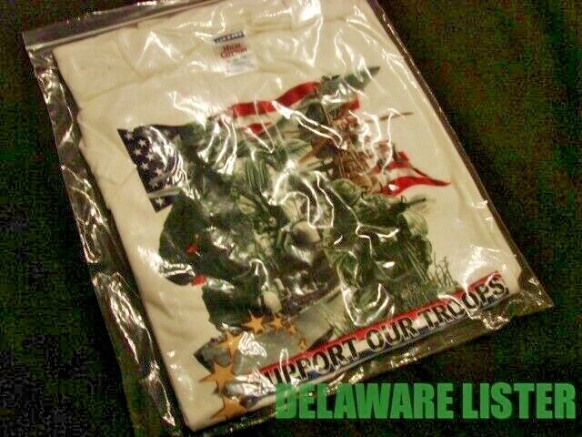 US Military SUPPORT OUR TROOPS USA White T-shirt Many size Available New in Bag gallery