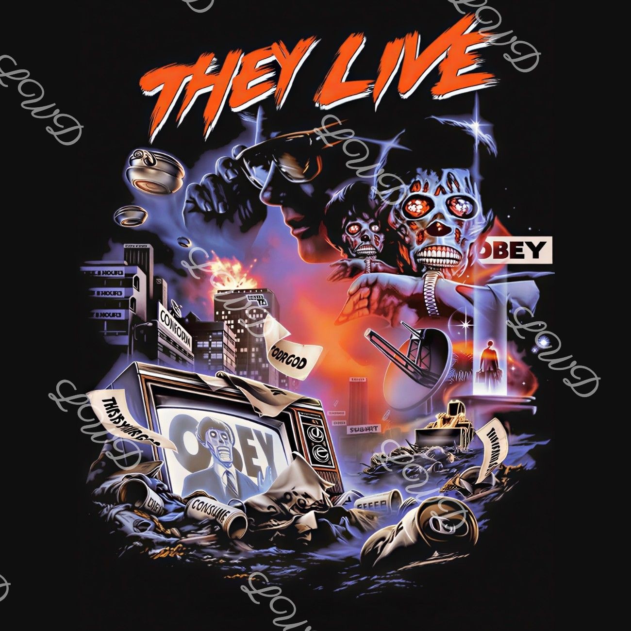 They Live Movie T-Shirt | 80's Cult Horror Sci-Fi Graphic Tee | John Carpenter gallery