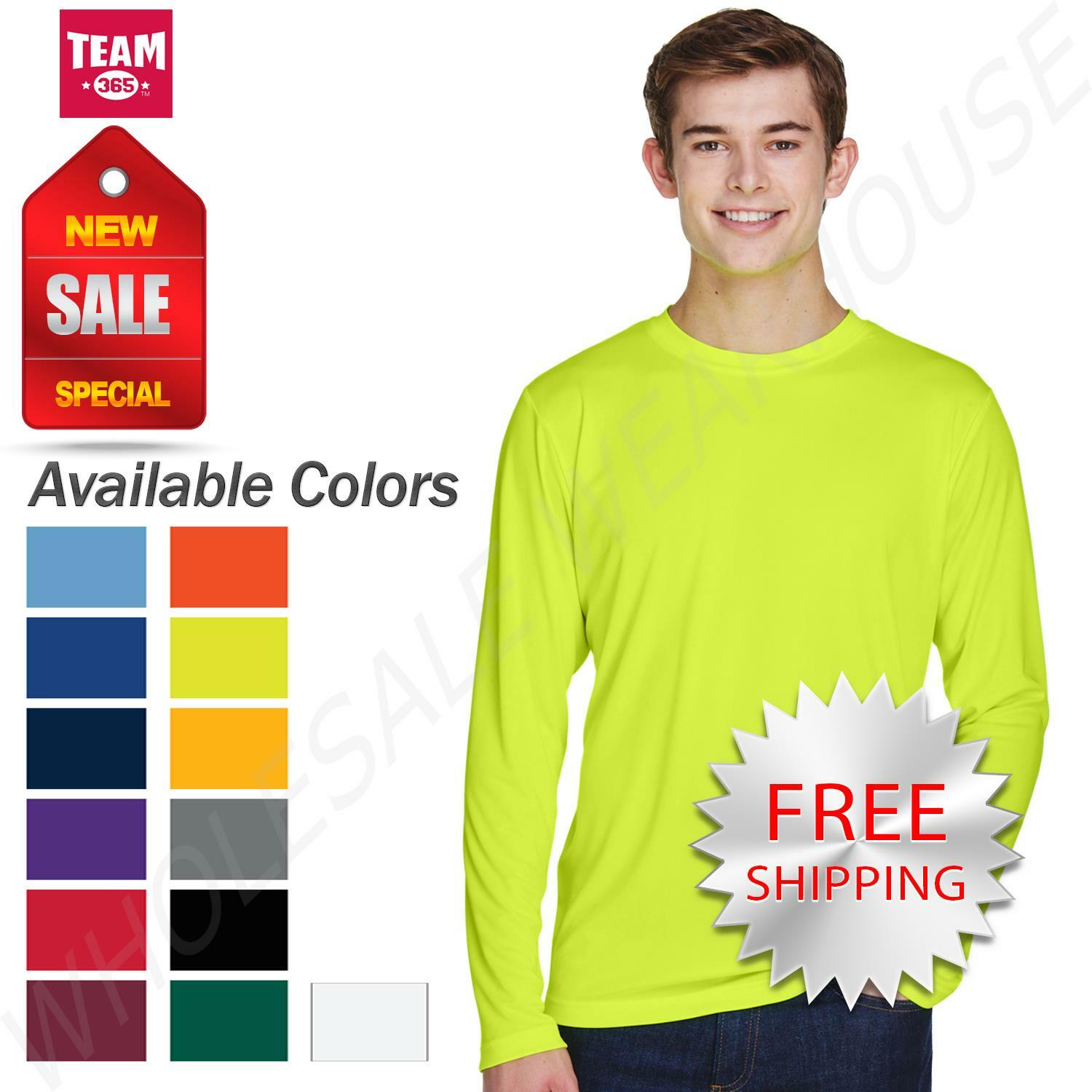 Team 365 Mens Long Sleeve T-Shirt Dri-Fit Performance Workout UV Protect TT11L gallery