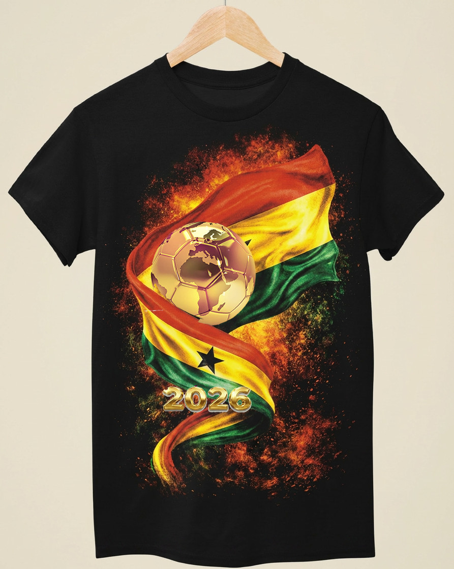 WC 2026 INSPIRED Cool Unisex Black T-Shirt - Ghana gallery