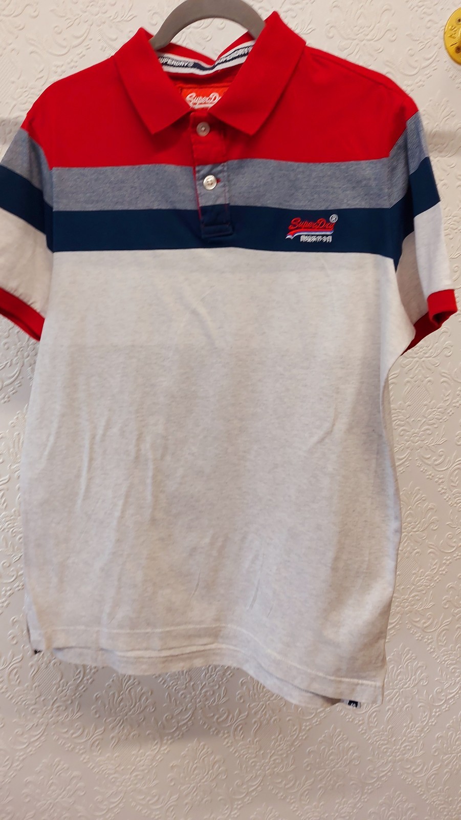 Superdry Mens TShirt Top Size L Multicoloured Short Sleeve Collared Polo gallery