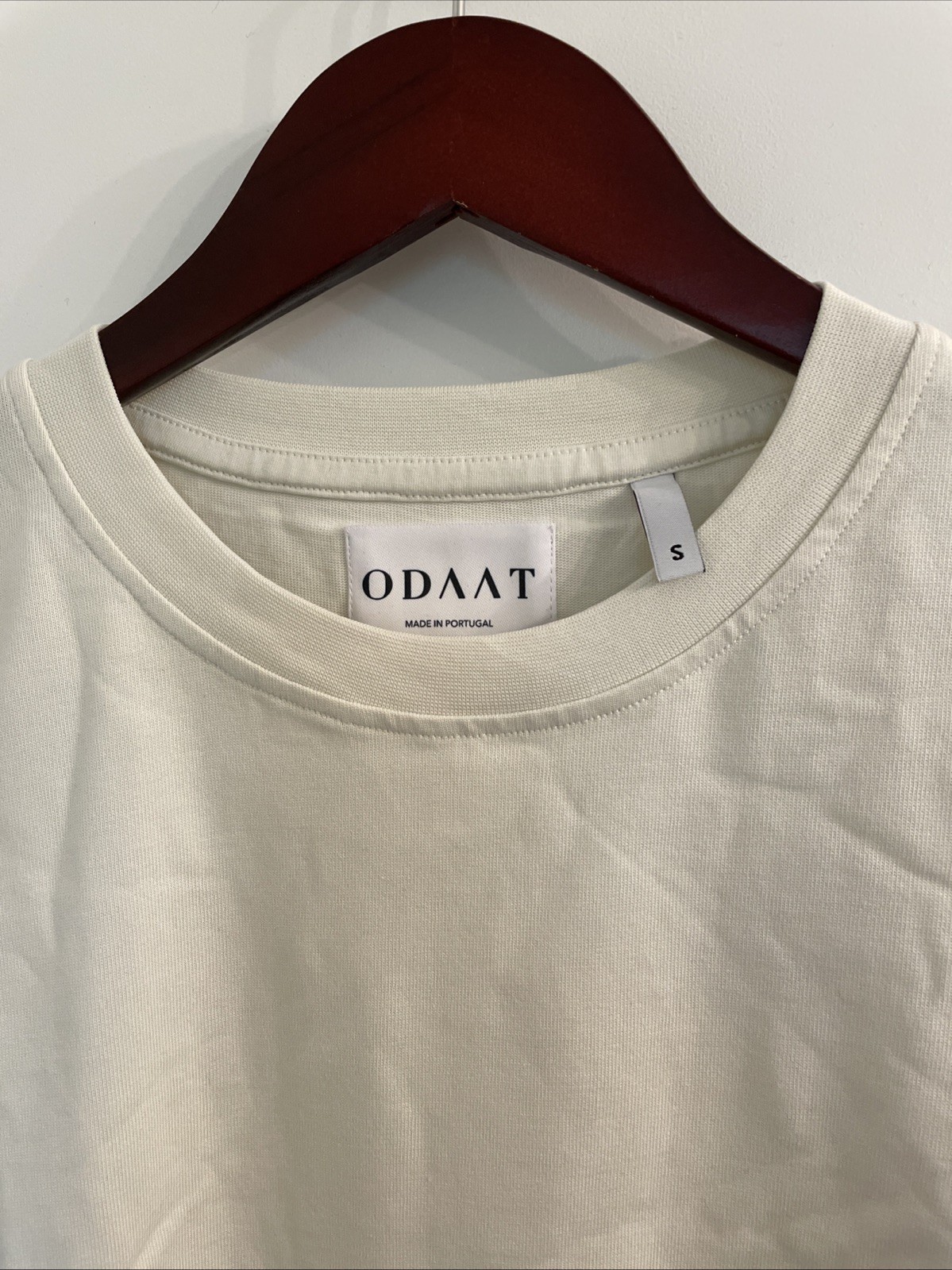 ODAAT 100% Organic Cotton Cream T-Shirt Short Sleeve Small NWT gallery