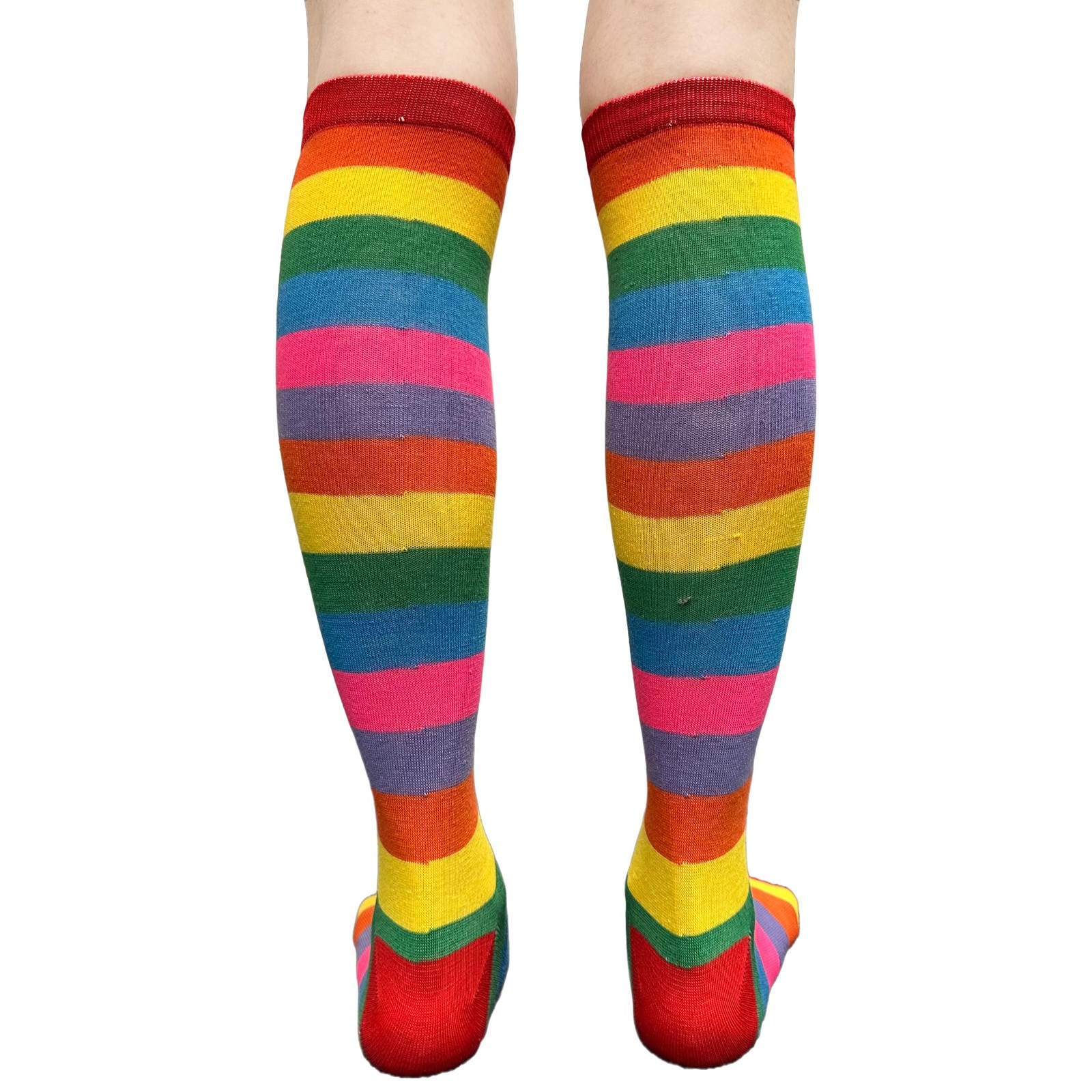 1 Pair Women Cotton Striped Activewear Knee-High Socks Tube Long Stretch gallery