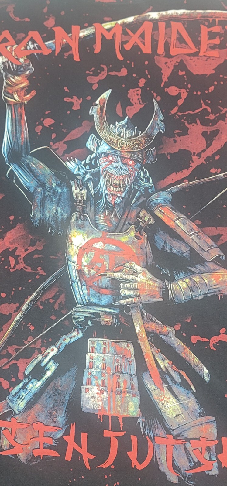 Iron Maiden tshirt All Over Print Eddie the Head Samurai Modern Boot Cut Tag gallery