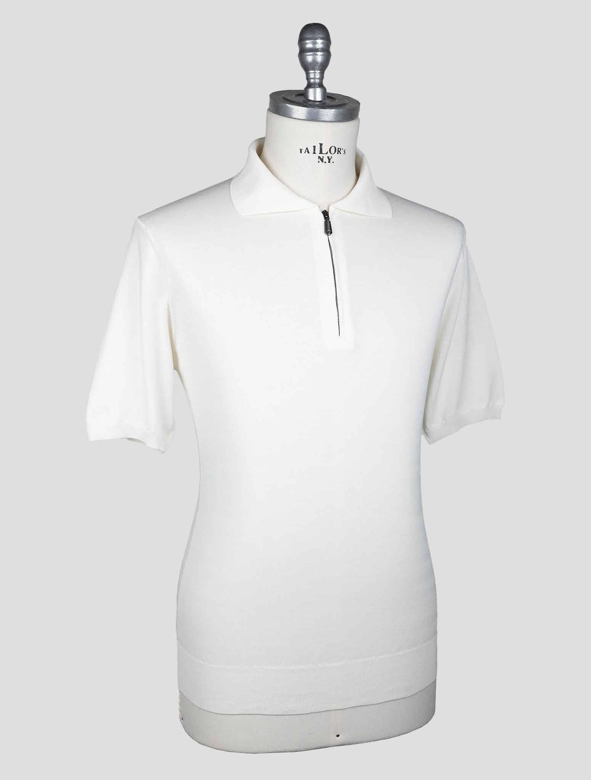 NEW CESARE ATTOLINI WHITE COTTON POLO US 46 - EU 56 AMZ5 gallery