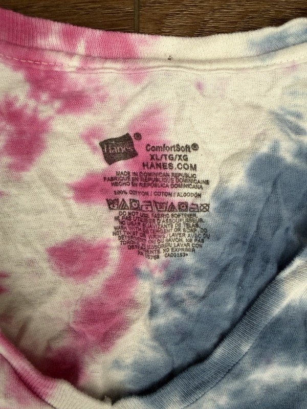 Hanes ComfortSoft Men's Multicolor Tie-Dye Cotton Jesus Graphic Tee L gallery