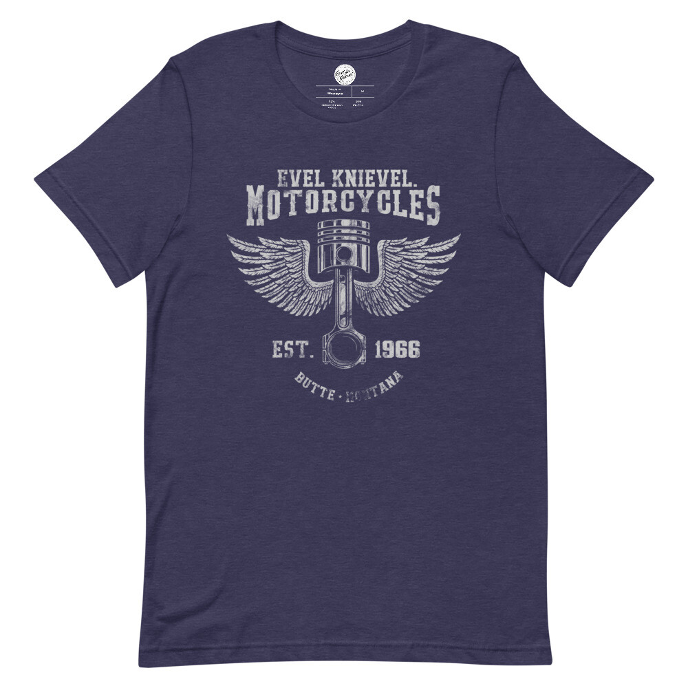 Vintage Evel Knievel Motorcycles Tee – Men’s – Heather Midnight Navy