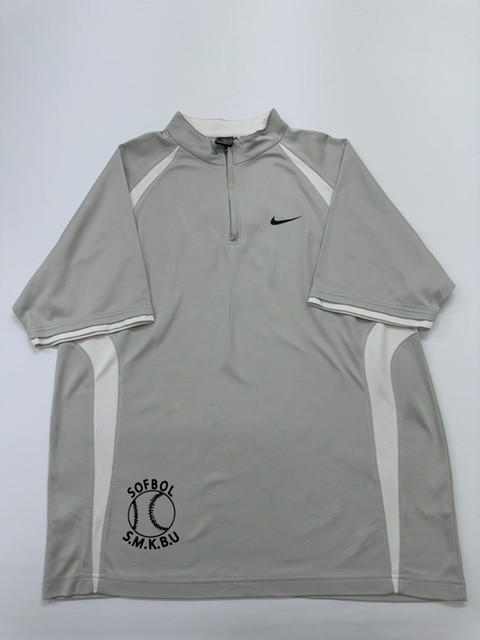 Mitchell Unisex Light Gray Pullover XL Raglan Zip Mock Neck T-Shirt gallery