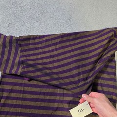 Nautica Mens Medium Mock Neck Long Sleeve Shirt Raisin Purple Striped Cotton