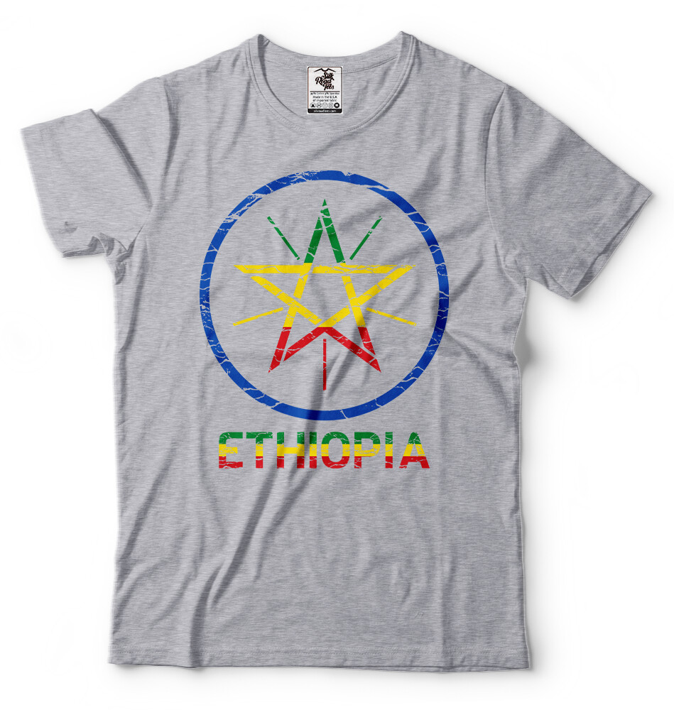 Ethiopia T-shirt Ethiopian Heritage Tee shirt Ethiopian Flag coat of arms Mens T gallery