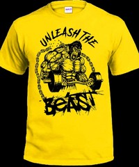 Gorilla Gym Weight Lifting Unleash the Beast Workout Training T-shirt