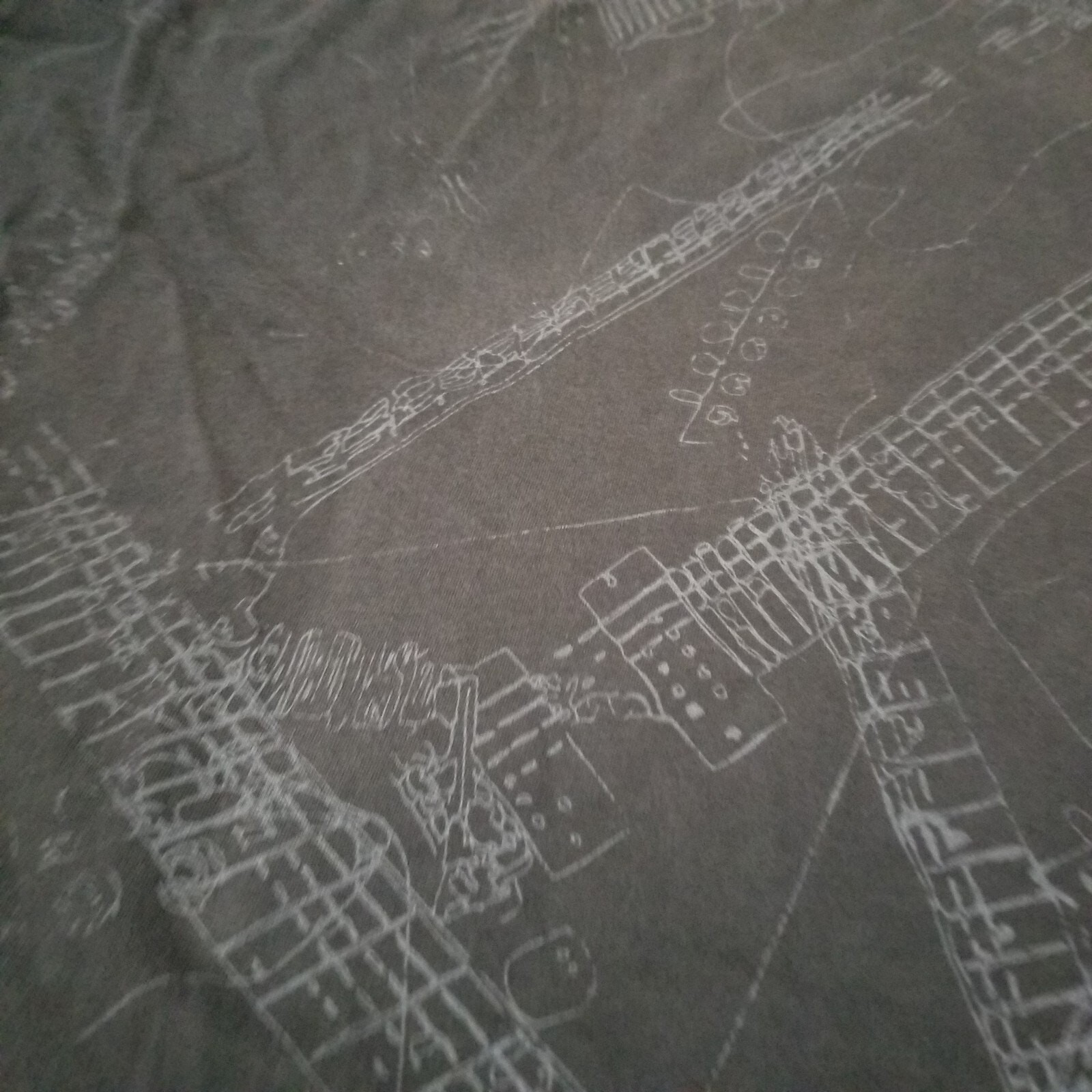 Black/Gray Utility Rock N Roll Guitar T-Shirt Mens XXL Grunge Metal Aop gallery