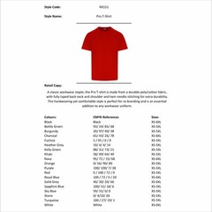 Pro RTX Plain Work T-Shirt XS-6XL Polycotton Crew Neck Workwear Uniform Tee