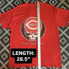 GRATEFUL DEAD CINCINNATI REDS Steal Your Base Mashup T-Shirt. LARGE Preowned NV