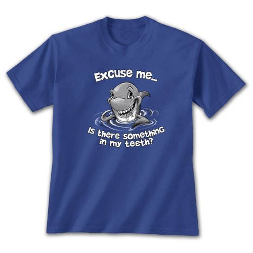 Shark T-shirt S M L XL 2XL Unisex Excuse Me Something In My Teeth Humor gallery