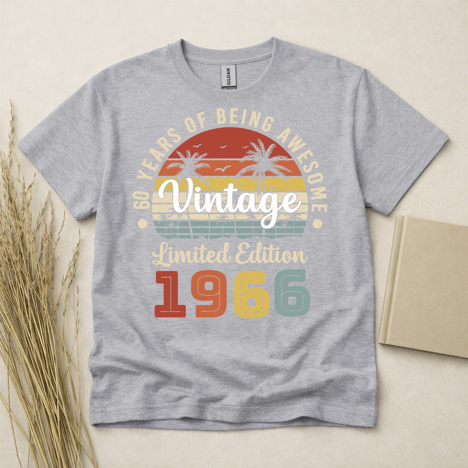 60th Birthday T Shirt Born In 1966 Gift 60 Year Old T-Shirt Vintage Style Tee gallery