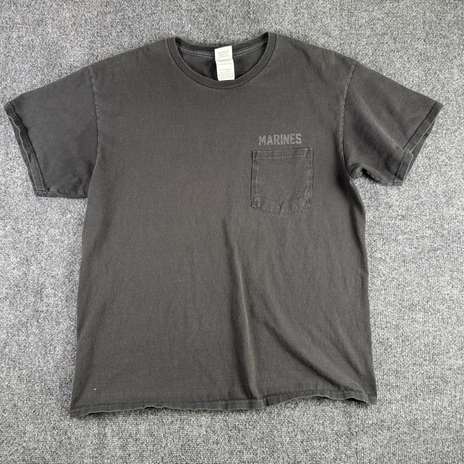 Marines Shirt Men L Black Graphic Crew Military Logo gallery