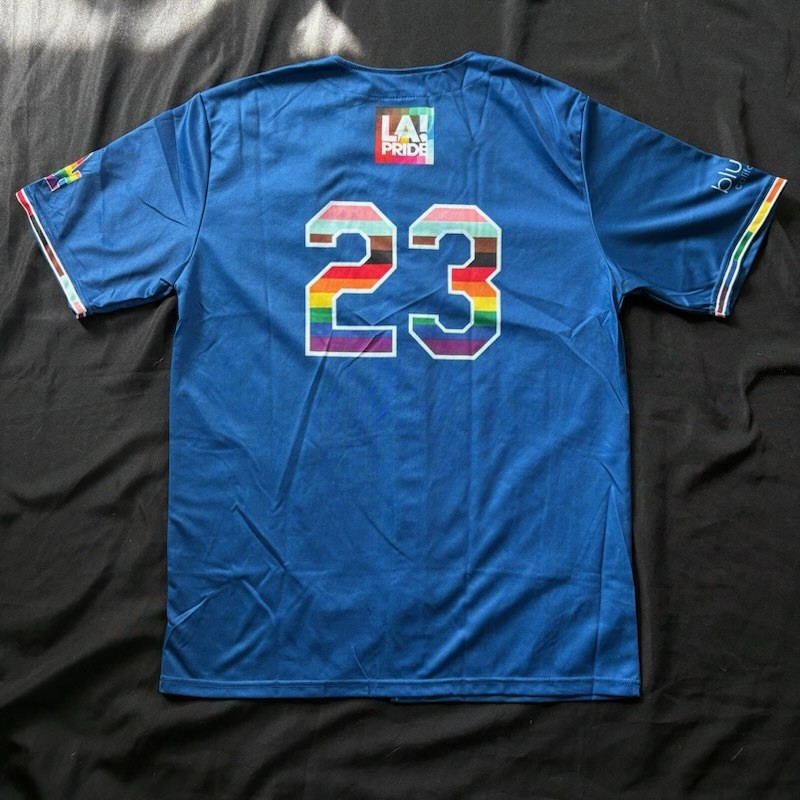 MLB Los Angeles Dodgers 2023 Pride Night Baseball Blue Jersey Adult Size XL gallery