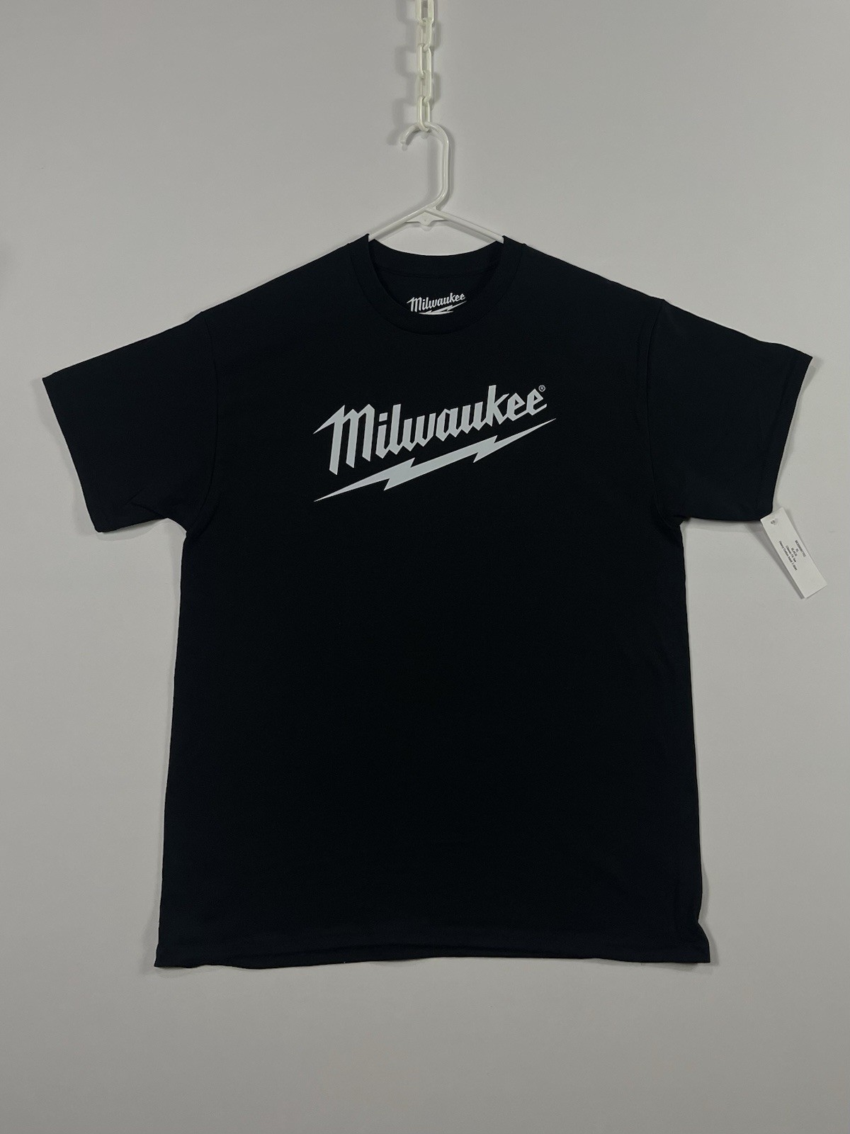 Milwaukee Black T-Shirt (New Condition) M18 Battery Heavy Duty Power Tools Tee gallery