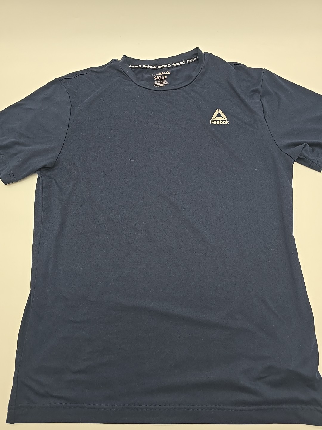 Reebok T-Shirt Mens Small Blue Spell Out Tee..#37266