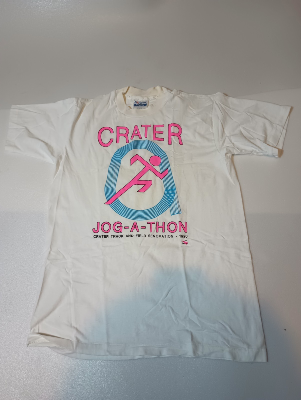 Vintage Single Stitch Shirt Jog-a-thon Hanes Crater Track And Field 1990 Hanes