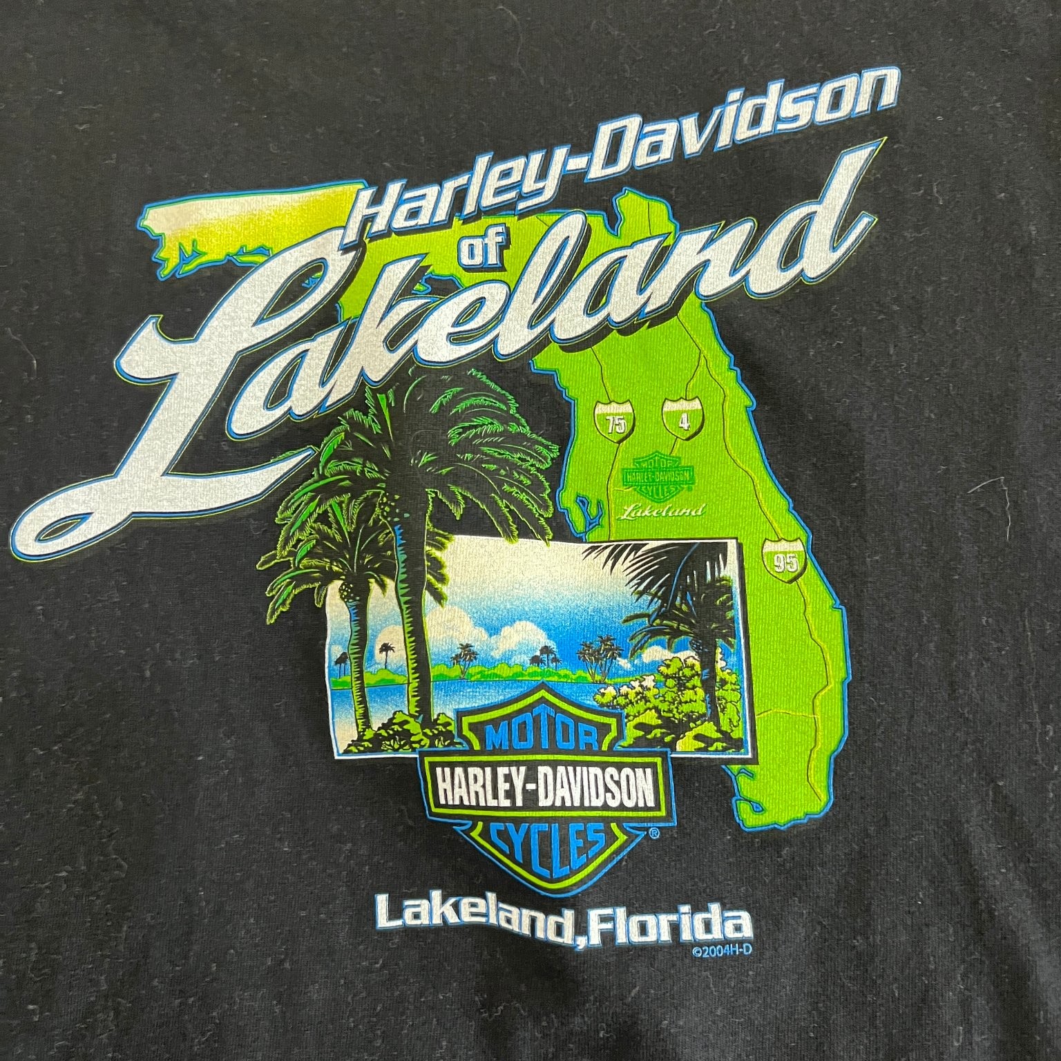 Vintage Harley-Davidson Live to Ride T-Shirt Mens Large Black USA Flames Y2K gallery
