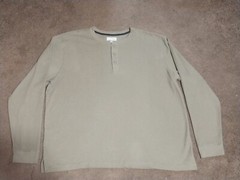 Duluth Trading Co 40 Grit Thermal Standard Fit Henley Shirt Mens 2XL Olive Green