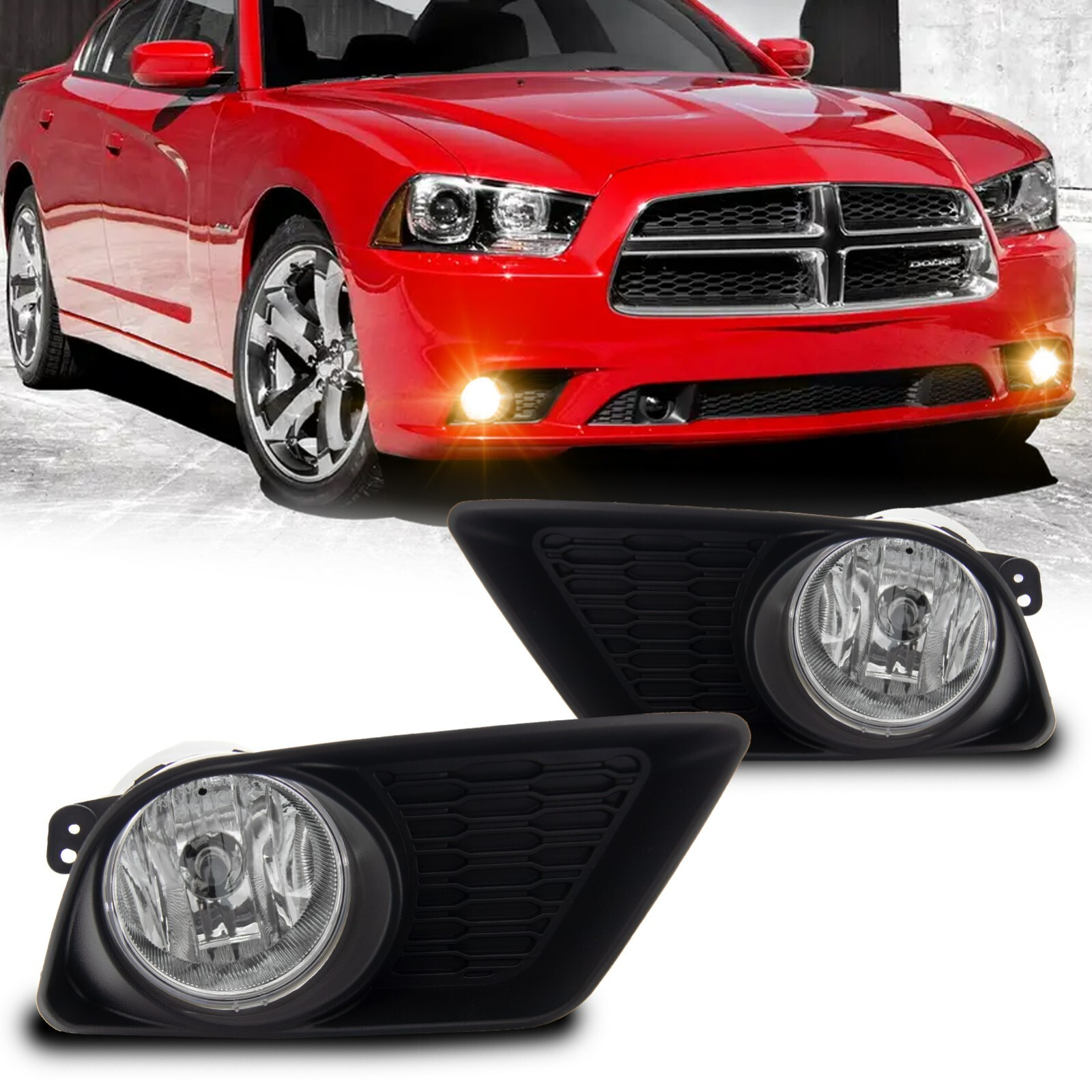 Fog Light Assembly Fit For 2011-2014 Dodge Charger With H8 12V 35W Halogen Bulbs