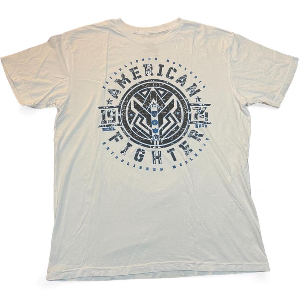 New Men's American Fighter Premium Athletic MMA White T-Shirt XS-4XL gallery