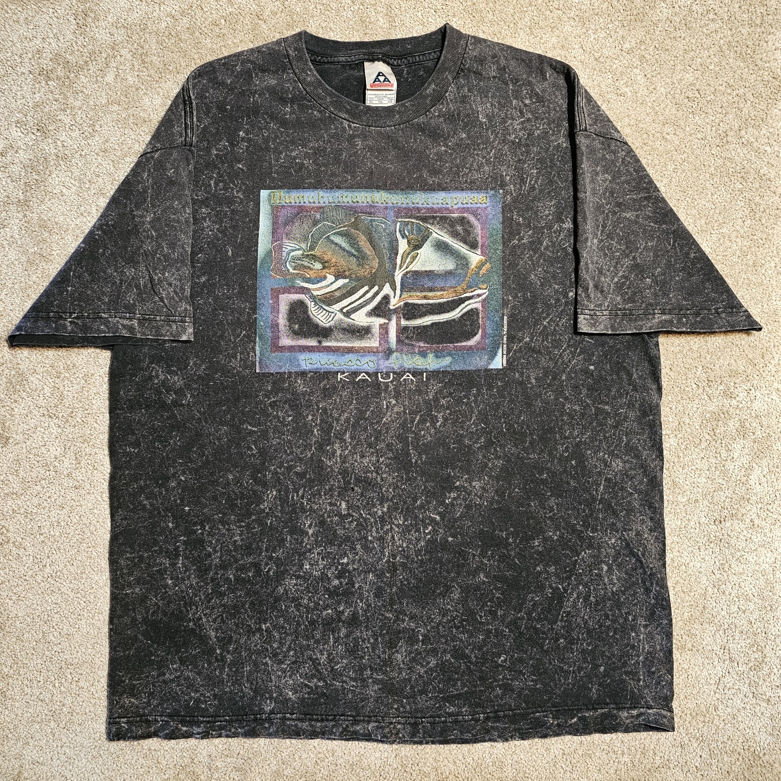 Vintage 1998 Picasso Fish Kauai T-shirt Mens XL Hawaii Grunge Fishing 90s Travel gallery