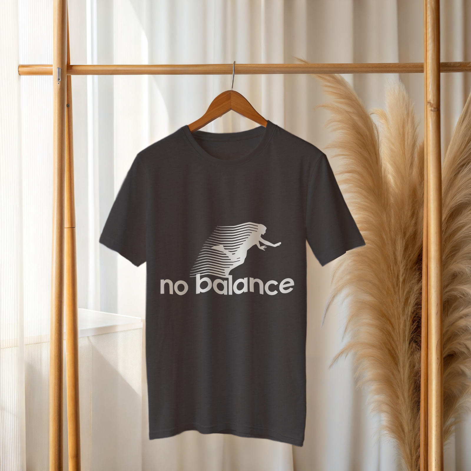 No Balance Funny T-Shirt – Parody Graphic Tee with Falling Silhouette A326 gallery