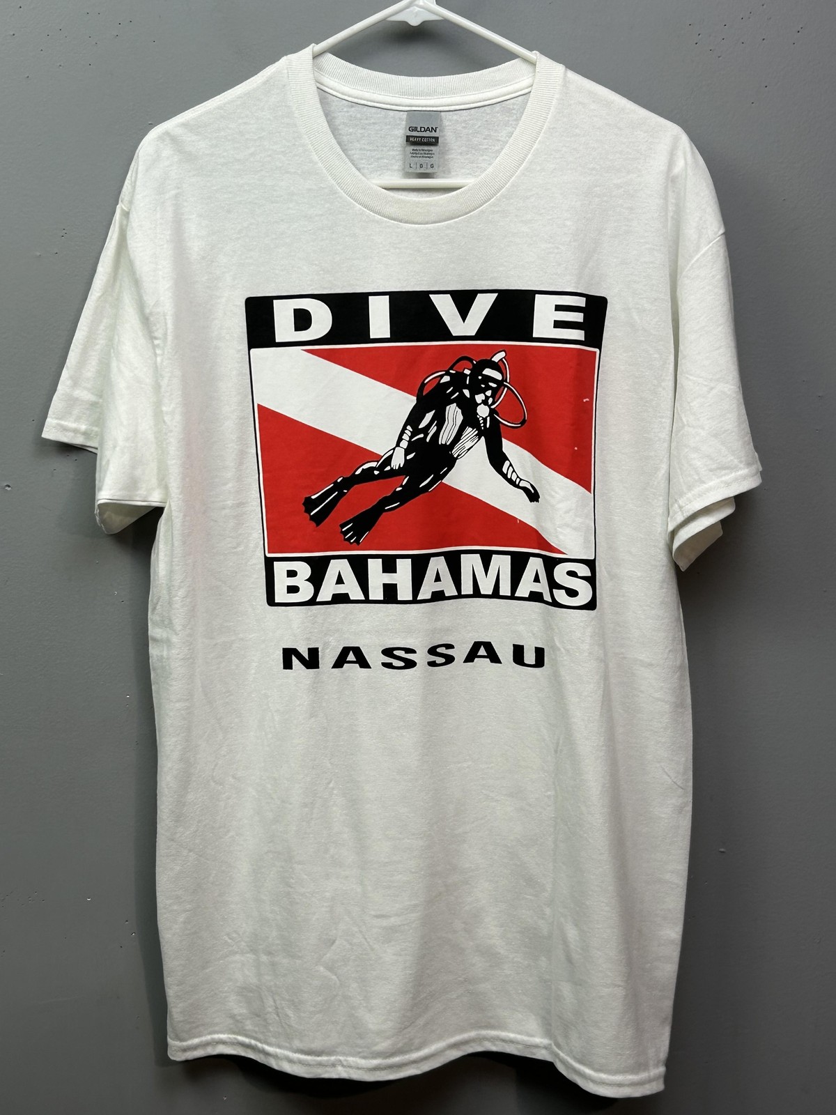 Dive Bahamas Shirt Mens Large White Nassau Scuba Diver Graphic Tee Ocean Travel gallery