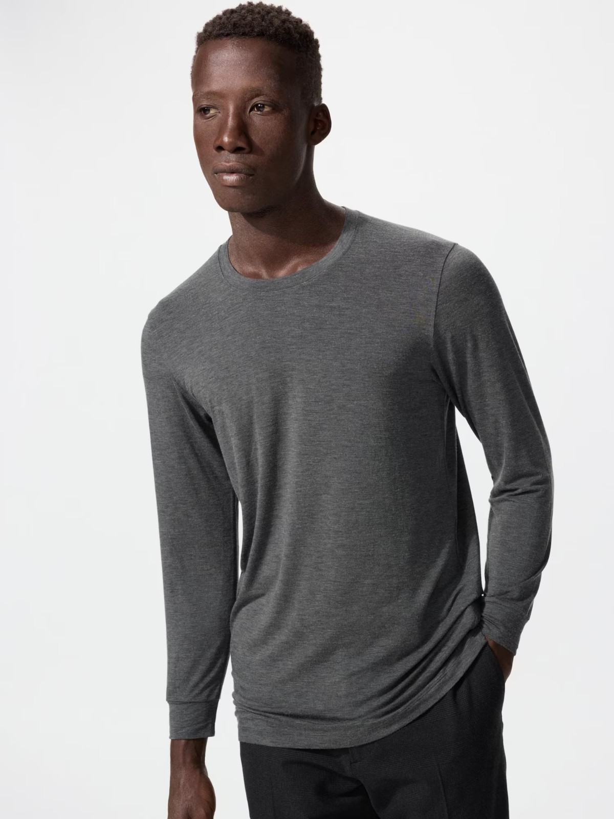 UNIQLO HEATTECH Crew Neck T 9/10 Sleeve XS-4XL 4Color Mens New Japan 472909