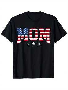 Patriotic "MOM" American Flag T Shirt Unisex gallery